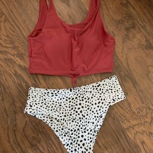 Women’s XL Bikini Swimsuit /Dalmatian Bottoms